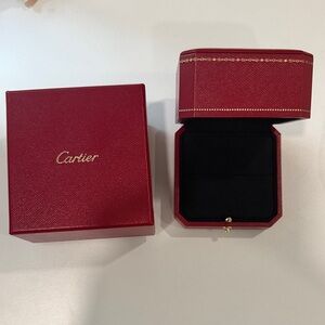 Cartier Red and Black Jewelry Box with Gold Detailing